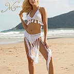 white crochet set